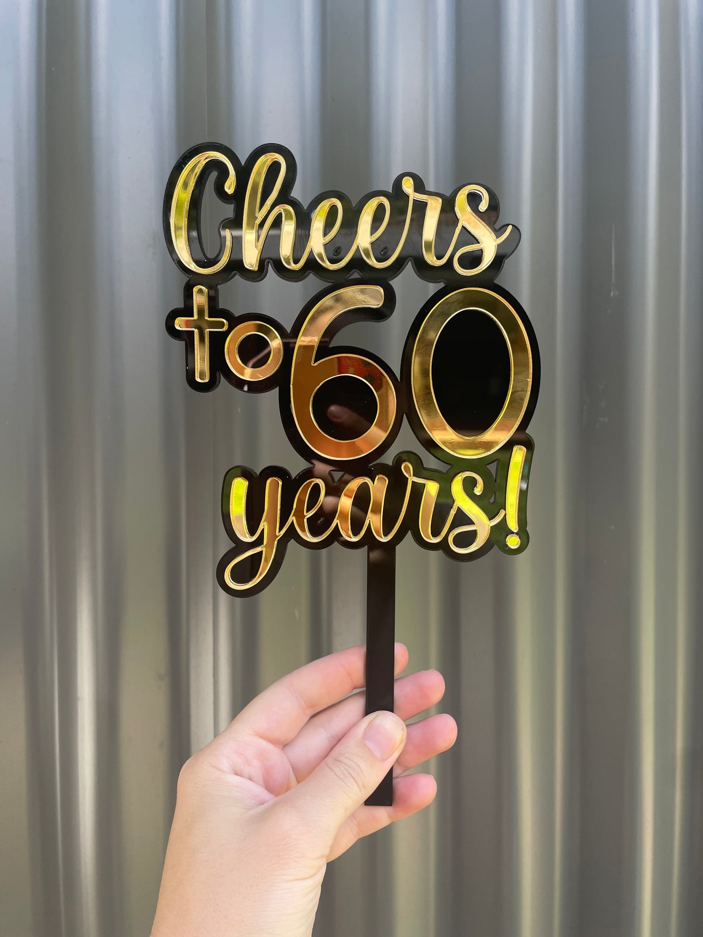 Cheers to 60 years Cake Topper