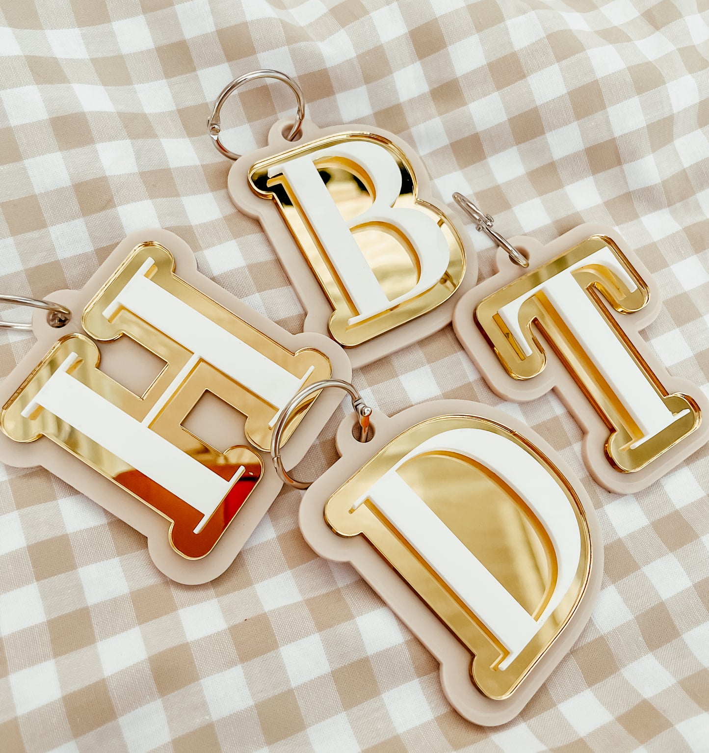 Triple Layer Letter Keyring