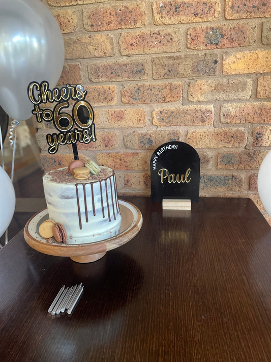 Cheers to 60 years Cake Topper