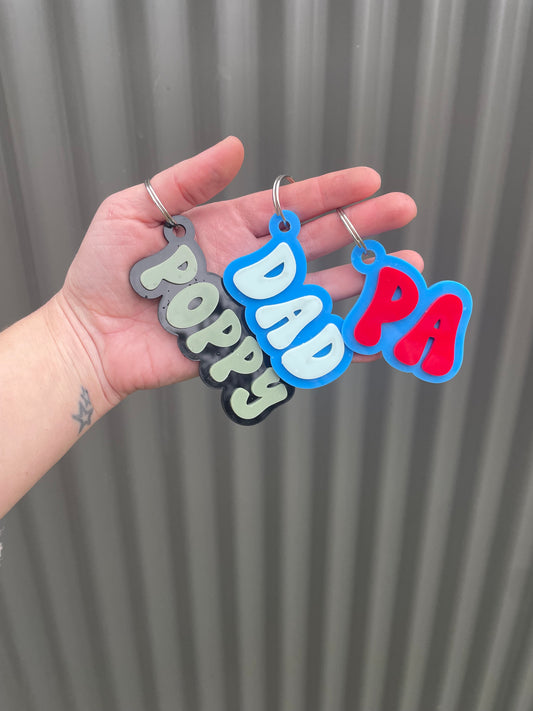 Father's Day 3D Acrylic Keyrings