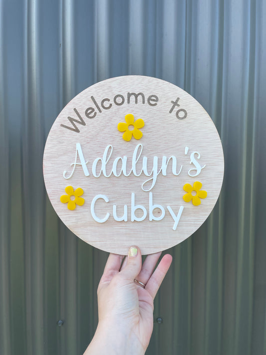 Personalised Cubby Sign