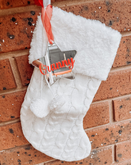 Knitted Stocking & Star Tag